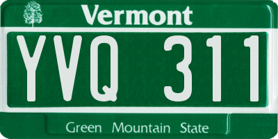 VT license plate YVQ311