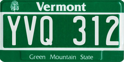 VT license plate YVQ312