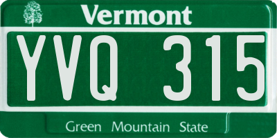 VT license plate YVQ315