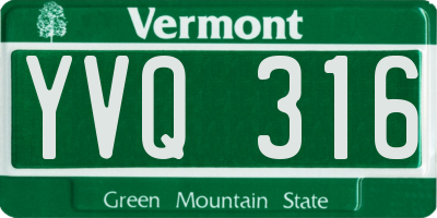 VT license plate YVQ316