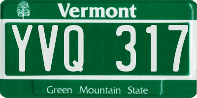 VT license plate YVQ317