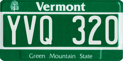 VT license plate YVQ320