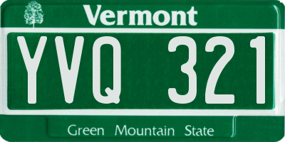 VT license plate YVQ321