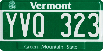 VT license plate YVQ323