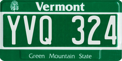 VT license plate YVQ324