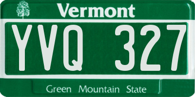 VT license plate YVQ327