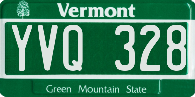 VT license plate YVQ328