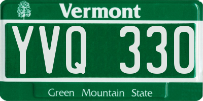 VT license plate YVQ330