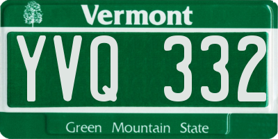 VT license plate YVQ332