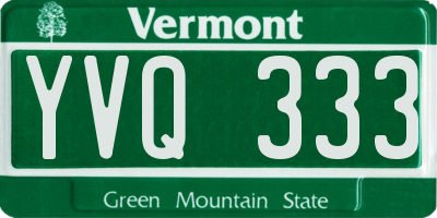 VT license plate YVQ333