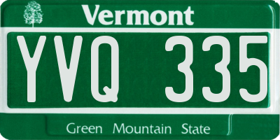 VT license plate YVQ335