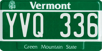 VT license plate YVQ336