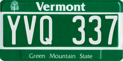 VT license plate YVQ337