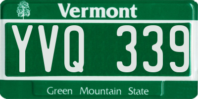 VT license plate YVQ339