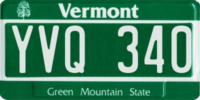VT license plate YVQ340