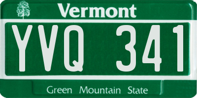 VT license plate YVQ341