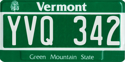 VT license plate YVQ342
