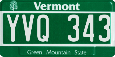 VT license plate YVQ343