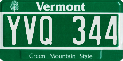 VT license plate YVQ344