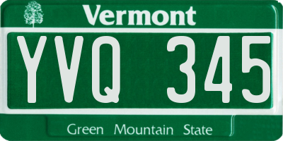 VT license plate YVQ345