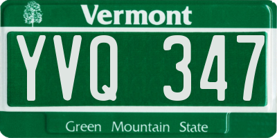 VT license plate YVQ347