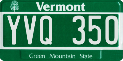 VT license plate YVQ350