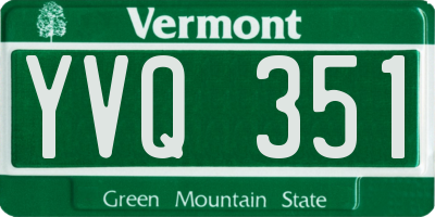 VT license plate YVQ351