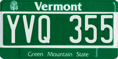 VT license plate YVQ355