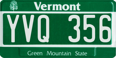 VT license plate YVQ356