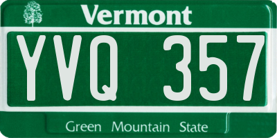 VT license plate YVQ357