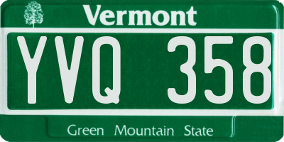VT license plate YVQ358