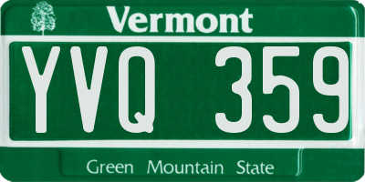 VT license plate YVQ359