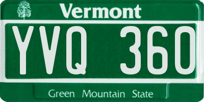 VT license plate YVQ360