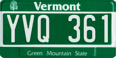 VT license plate YVQ361