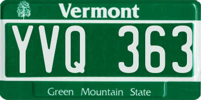 VT license plate YVQ363