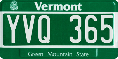 VT license plate YVQ365