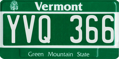 VT license plate YVQ366