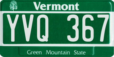 VT license plate YVQ367