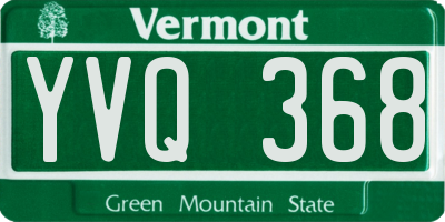 VT license plate YVQ368