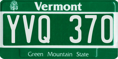 VT license plate YVQ370