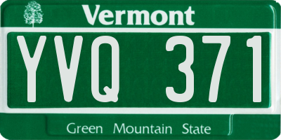 VT license plate YVQ371