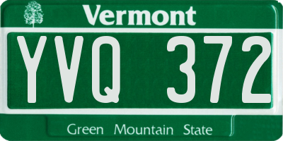 VT license plate YVQ372