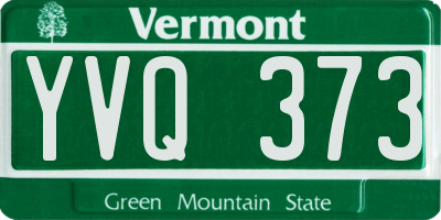 VT license plate YVQ373