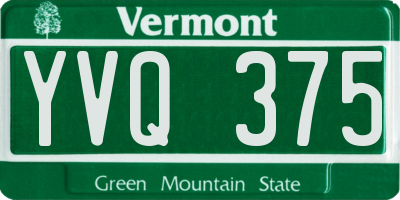 VT license plate YVQ375