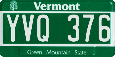 VT license plate YVQ376