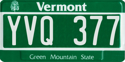 VT license plate YVQ377