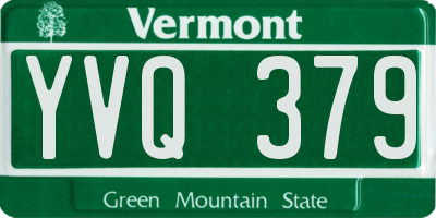 VT license plate YVQ379