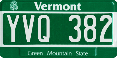 VT license plate YVQ382