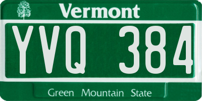 VT license plate YVQ384