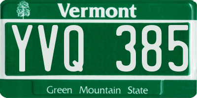 VT license plate YVQ385